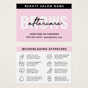 Kaart Roze Brows Aftercare PMU Brow Instructions