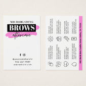 Kaart Roze Brows Aftercare PMU Brow Instructions (Voorkant /achterkant)
