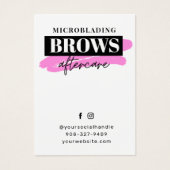 Kaart Roze Brows Aftercare PMU Brow Instructions (Voorkant)