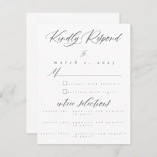 Kaart RSVP-respons (Voorkant / Achterkant)