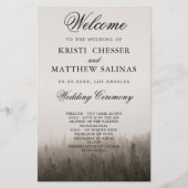 Kaart Rustic Forest Misty Landscape Wedding Progra (Voorkant)