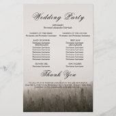 Kaart Rustic Forest Misty Landscape Wedding Progra (Achterkant)