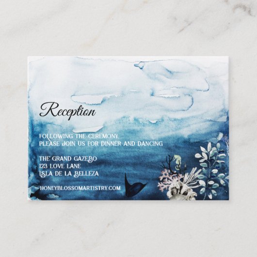 Kaart Rustic Ocean Wedding Reception Enclosure (Voorkant)