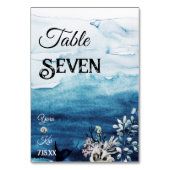 Kaart Rustic Ocean Wedding Table Number (Voorkant)