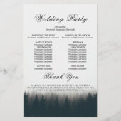 Kaart Rustic Pine Trees Woodland Wedding Program (Achterkant)