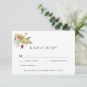 Kaart Rustic Sunflower Wedding Response (Staand voorkant)