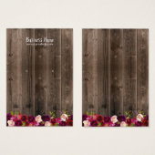 Kaart Rustic Wood Burgundy Floral (Voorkant /achterkant)