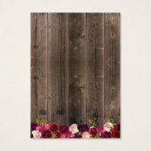 Kaart Rustic Wood Burgundy Floral (Achterkant)