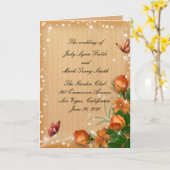 Kaart Rustic Wood Floral Butterfly Wedding Program (Gele Bloem)