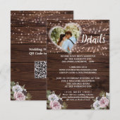 Kaart Rustic Wood Lichten Fotogegevens (Voorkant / Achterkant)