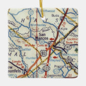  kaart San Marcos Texas Keramisch Ornament (Voorkant)