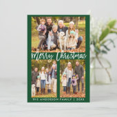 Kaart SB voor penseelscript Green Merry-kerstmis (Staand voorkant)