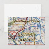  kaart Sedona AZ (Voorkant / Achterkant)