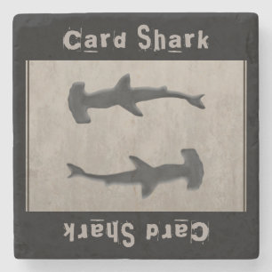 Kaart Shark Gray Stenen Onderzetter