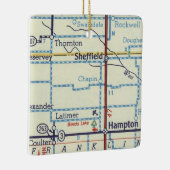 kaart Sheffield IA Keramisch Ornament (Rechts)