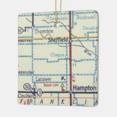 kaart Sheffield IA Keramisch Ornament (Links)