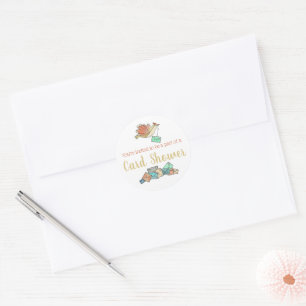 Kaart Shower Delivery Birds Envelope Classic Round Ronde Sticker