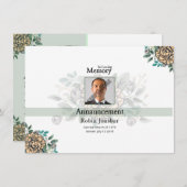 Kaart Sjabloon begrafenisbekendmaking (Voorkant / Achterkant)