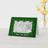 Kaart Sjabloon - St. Patrick's Day Four Leaf Clove (Gele Bloem)