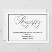 Kaart Slate Blue Wedding Registry Enclosure (Voorkant)