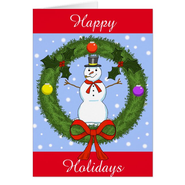 Kaart Snowman Holiday Greeting () (Voorkant)