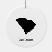 kaart South Carolina - Zwarte en witte kaart Keramisch Ornament (Achterkant)