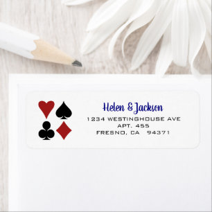 Kaart spelen Suits Blue White Las Vegas Wedding Etiket