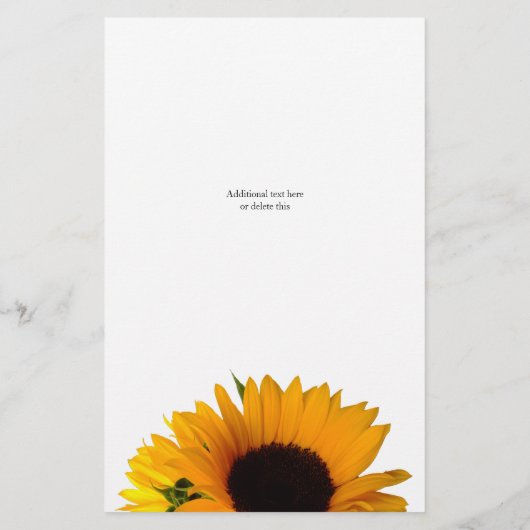 Kaart Sunflower Wedding Dinner Menu (Achterkant)