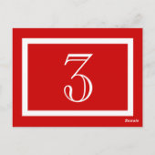 Kaart tabelnummer - rood -  (Achterkant)