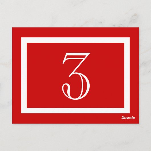 Kaart tabelnummer - rood -  (Achterkant)