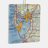  kaart Tampa FL Keramisch Ornament (Rechts)