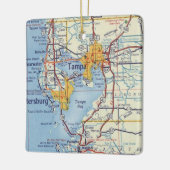  kaart Tampa FL Keramisch Ornament (Links)