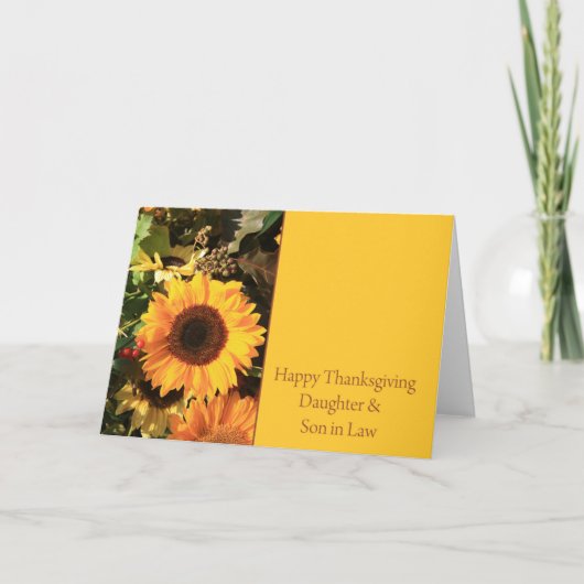 Kaart Thanksgiving voor dochter en man (Voorkant)