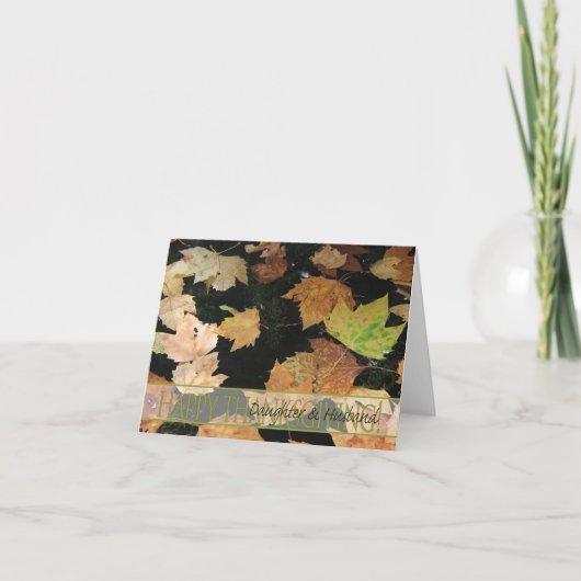 Kaart Thanksgiving voor dochter en man (Voorkant)