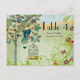 Kaart  Tortelduifjes en vogelkooi-weddenschap