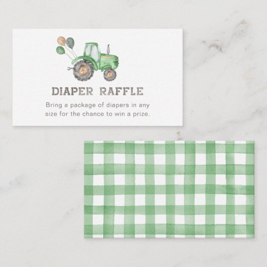 Kaart tractor Diaper Raffle | Diaper Raffle (Voorkant / Achterkant)