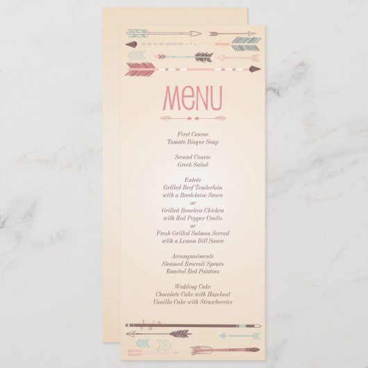 Kaart trale pijlen menu (Voorkant / Achterkant)