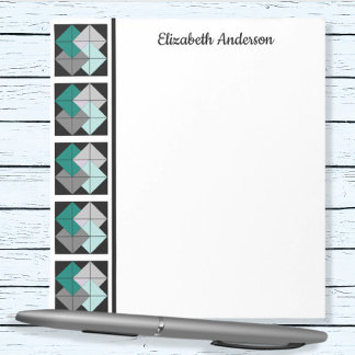Kaart Trick Quilt Block Border Note Pad Notitieblok