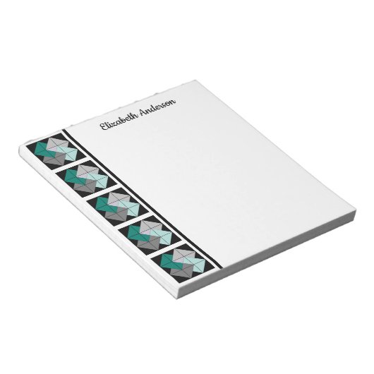 Kaart Trick Quilt Block Border Note Pad Notitieblok (Schuin)