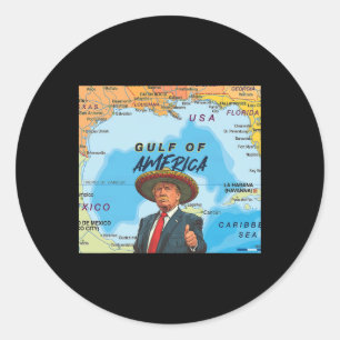 Kaart Trump Amerika's Golf Mexico President Trump Ronde Sticker