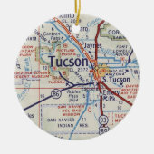 kaart Tucson AZ Keramisch Ornament (Voorkant)