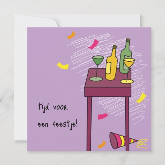 kaart uitnodiging feestje (Voorkant)