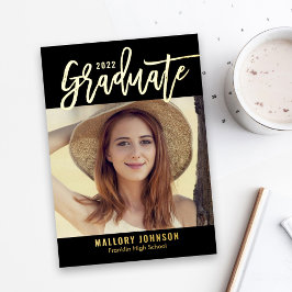 Kaart Uitnodiging Folie Afstuderen geborstelde Gli