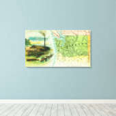 Kaart Uitzicht van de staat met een nummeringsscha Canvas Afdruk (Insitu (Houten vloer))