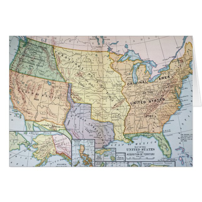 Kaart: US Expansion, 1905 (Voorkant Horizontaal)