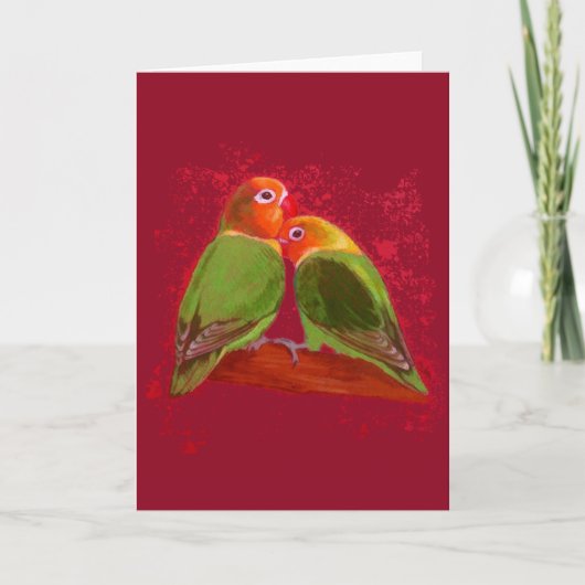 Kaart - Valentijnsdag Lovebirds (Voorkant)