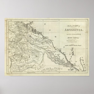Kaart van Abyssinia Poster