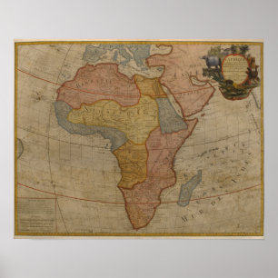 Kaart van Afrika   1700 Poster
