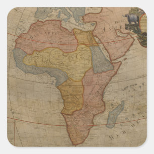 Kaart van Afrika 1700 Vierkante Sticker