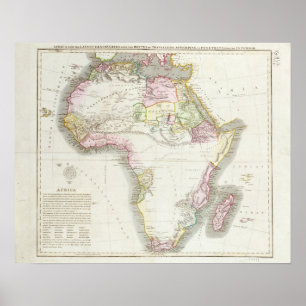 Kaart van Afrika, 1821 Poster